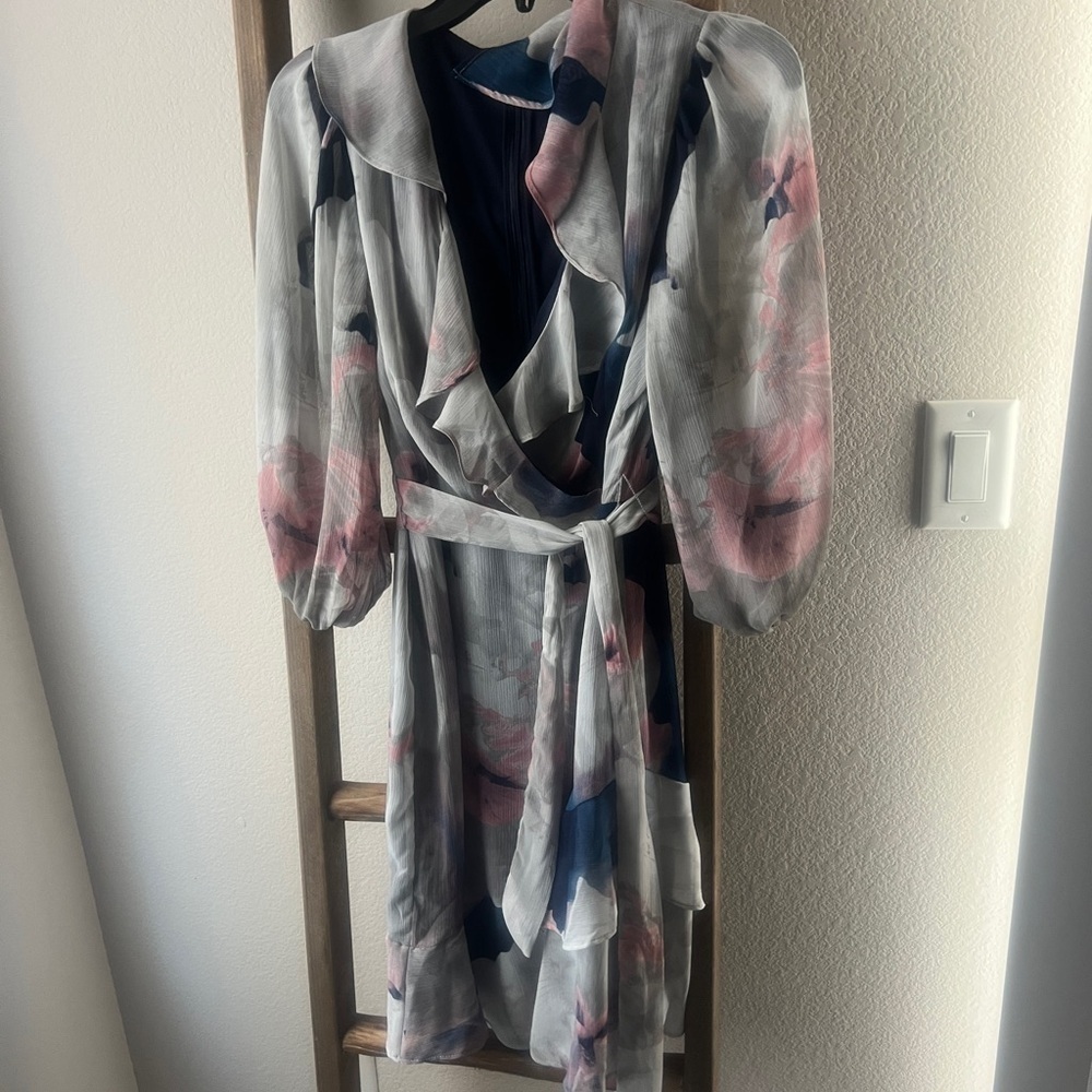 DNKY - nwt Floral Wrap Dress with Ruffle Detail